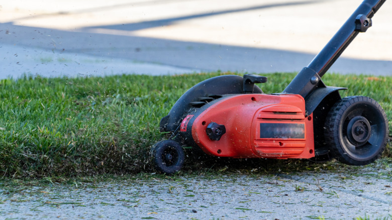 How to edge your lawn the right way using a wheeled lawn edger for clean sidewalk lines